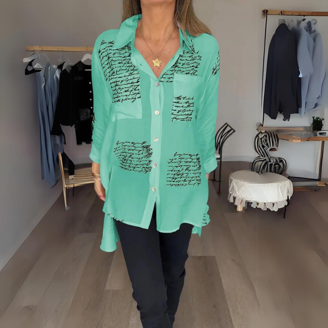 Letter Print Fashion Lapel Shirt(BUY 2 FREE SHIPPING)