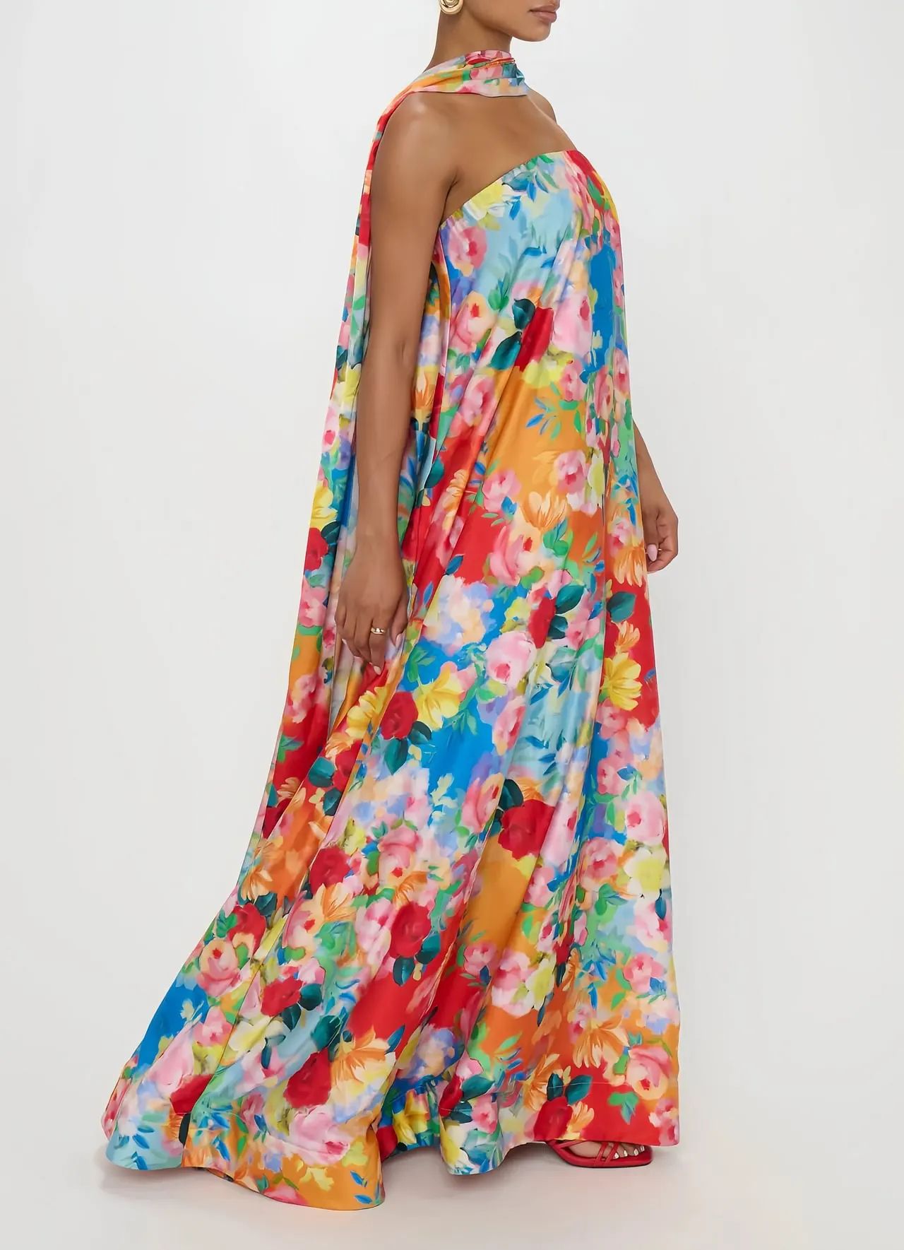 Women's Halter Neck Floral Maxi Dress