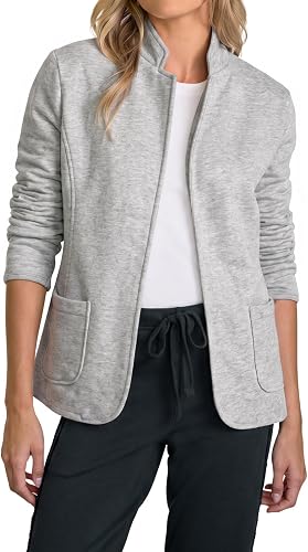 Womens Sweatshirt Blazer Open Front Lapel Suit Jacket Casual Coat