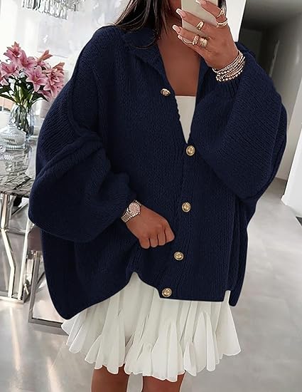 Women's Solid Color Button Cable Knit Cardigan (Buy 2 free shipping)