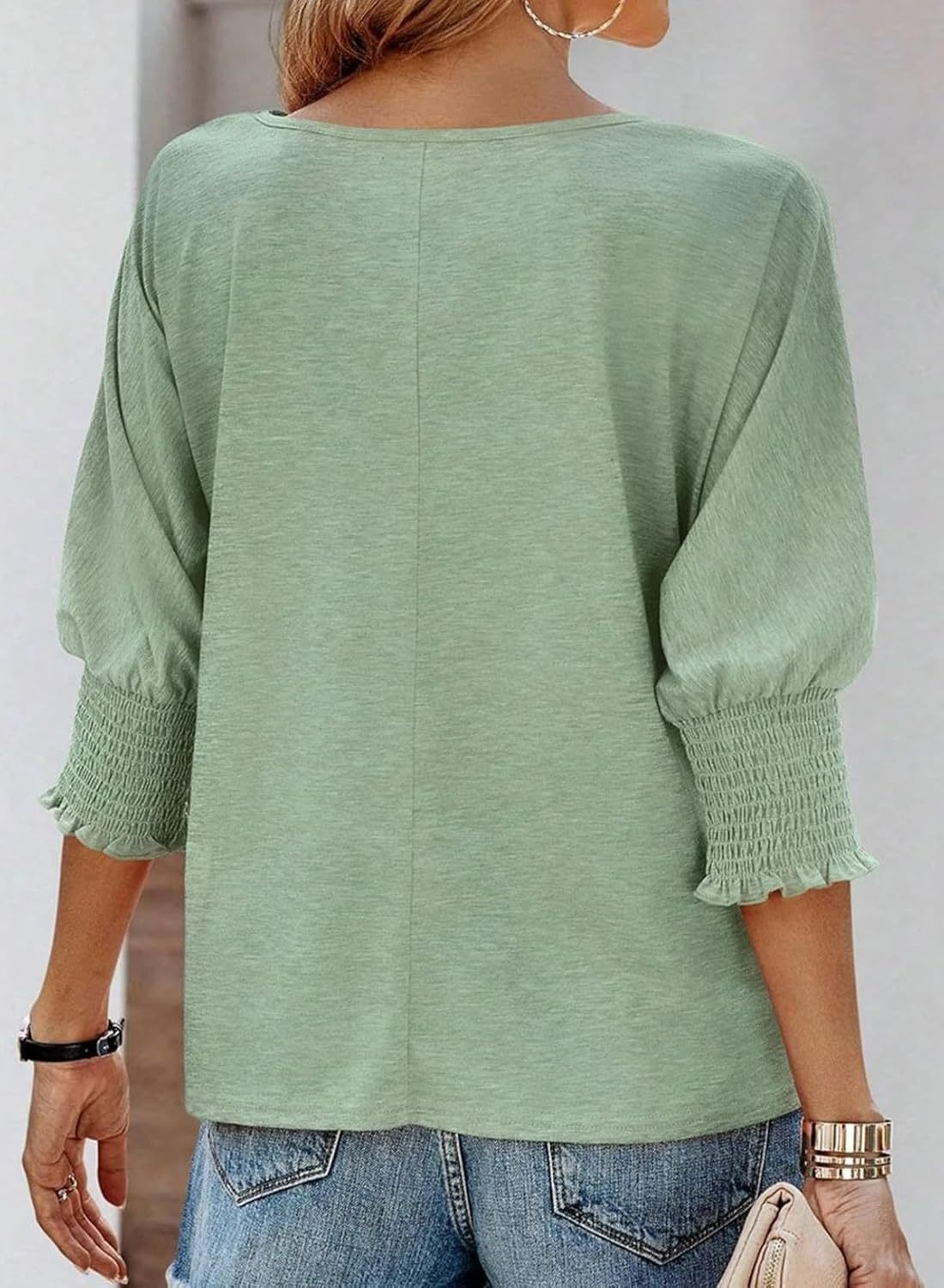 ✨2024 Hot Sale ✨Women's 3/4 Sleeve T-Shirts Cute Crewneck Tees Blouses(BUY THREE FREE SHIPPING!!!)