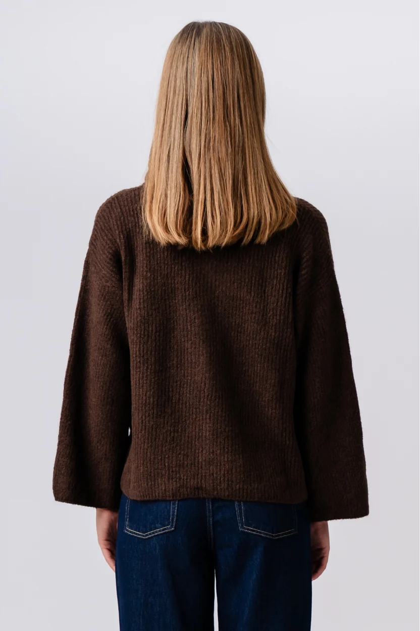 Casual Striped Long Sleeve Button Up Knit Sweater
