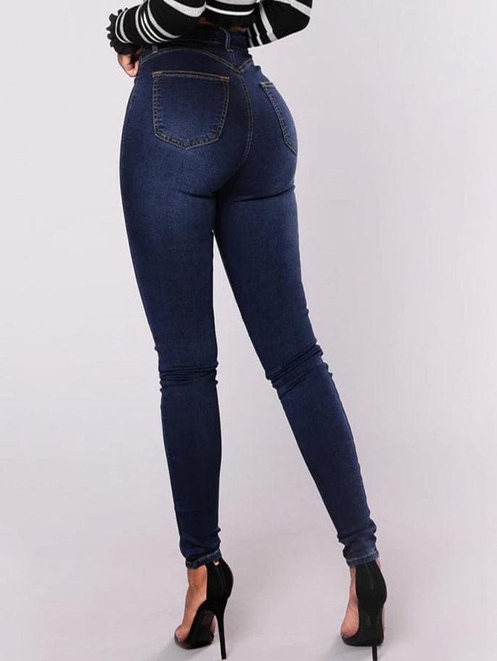 Double Buttoned With High Waist Skinny Jeans