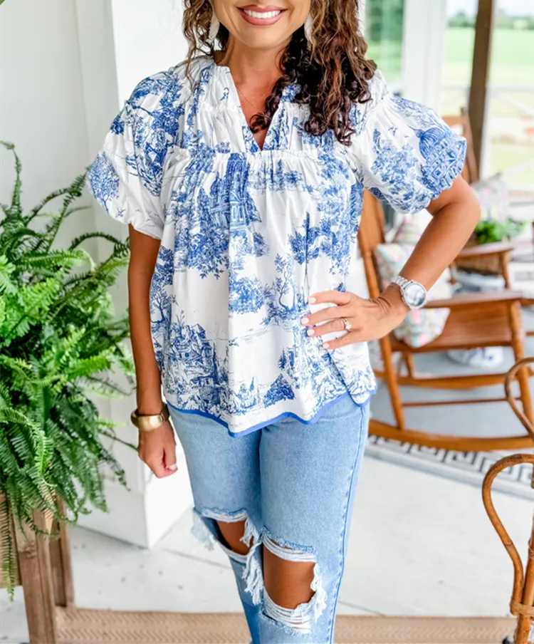 🔥🔥🔥🔥Classic Charm Toile Top(Buy 2 Free Shipping)