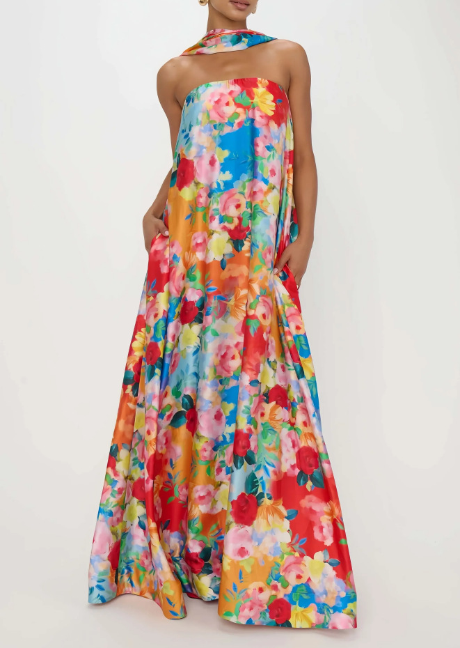Women's Halter Neck Floral Maxi Dress