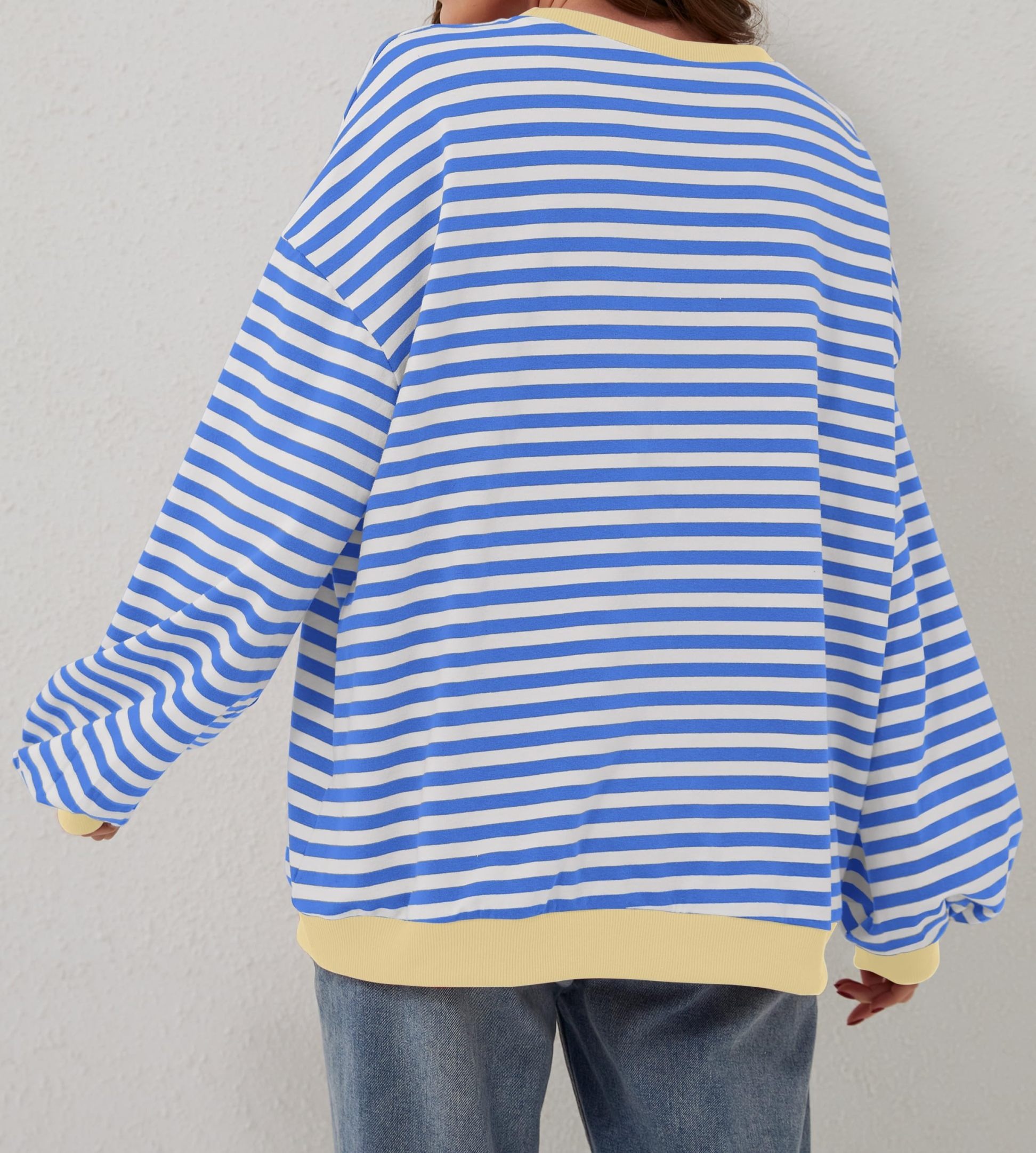💝💝STRIPED COLOR BLOCK OVERSIZED SWEATSHIRT (BUY 2 FREE SHIPPING)