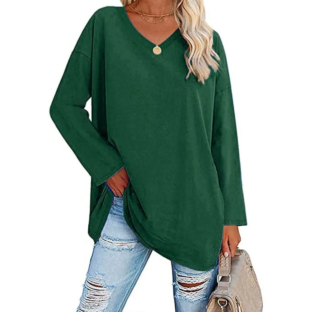 🔥🔥🔥🔥Women's Loose Long Sleeve Fashion V-neck Top