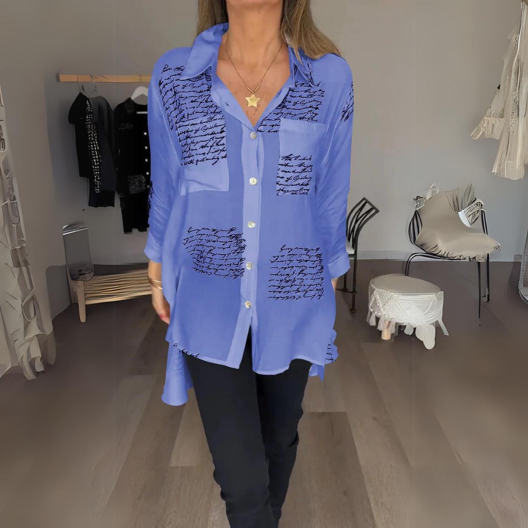 Letter Print Fashion Lapel Shirt(BUY 2 FREE SHIPPING)