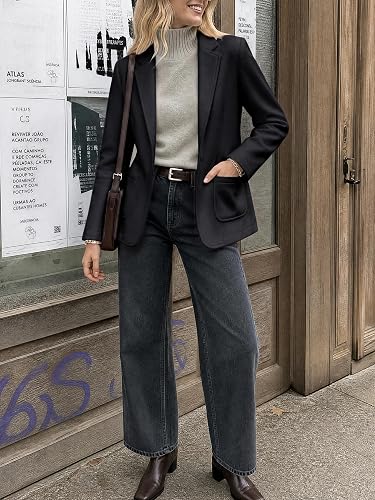 Womens Sweatshirt Blazer Open Front Lapel Suit Jacket Casual Coat