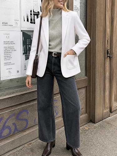 Womens Sweatshirt Blazer Open Front Lapel Suit Jacket Casual Coat