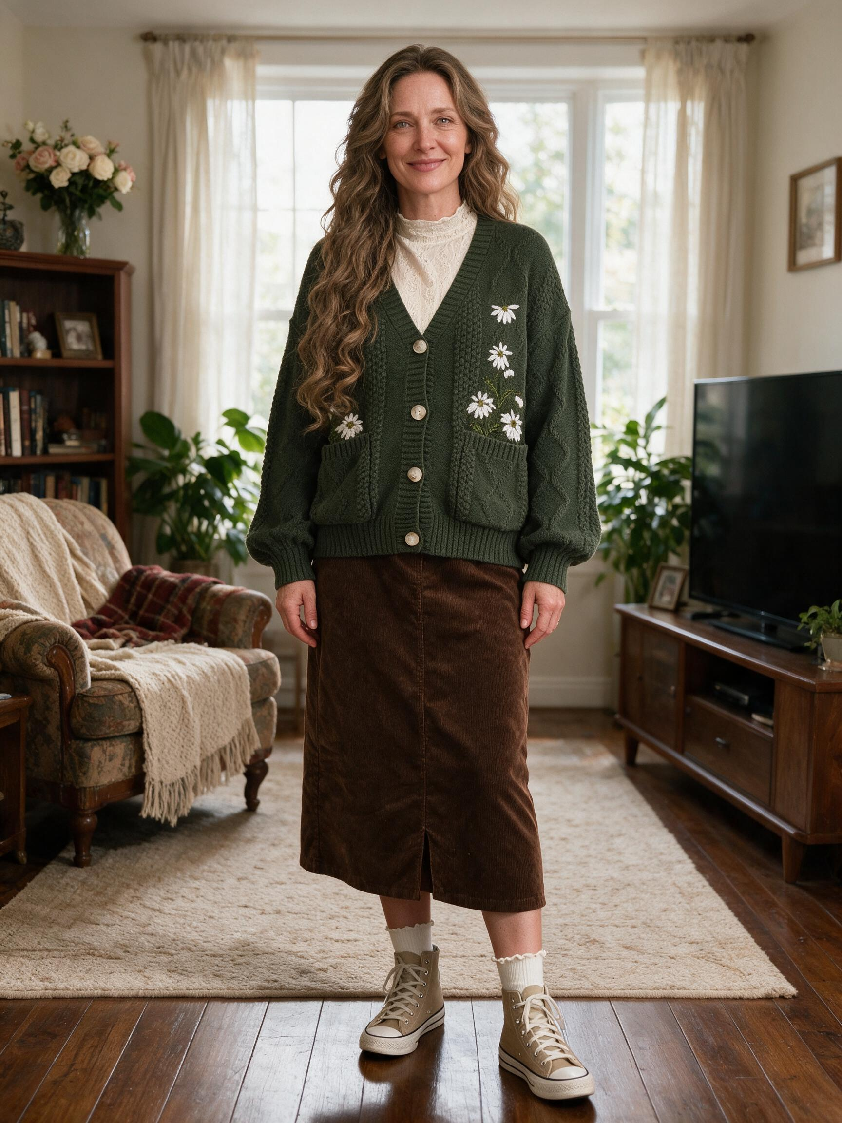 Embroidered Floral Knit Cardigan