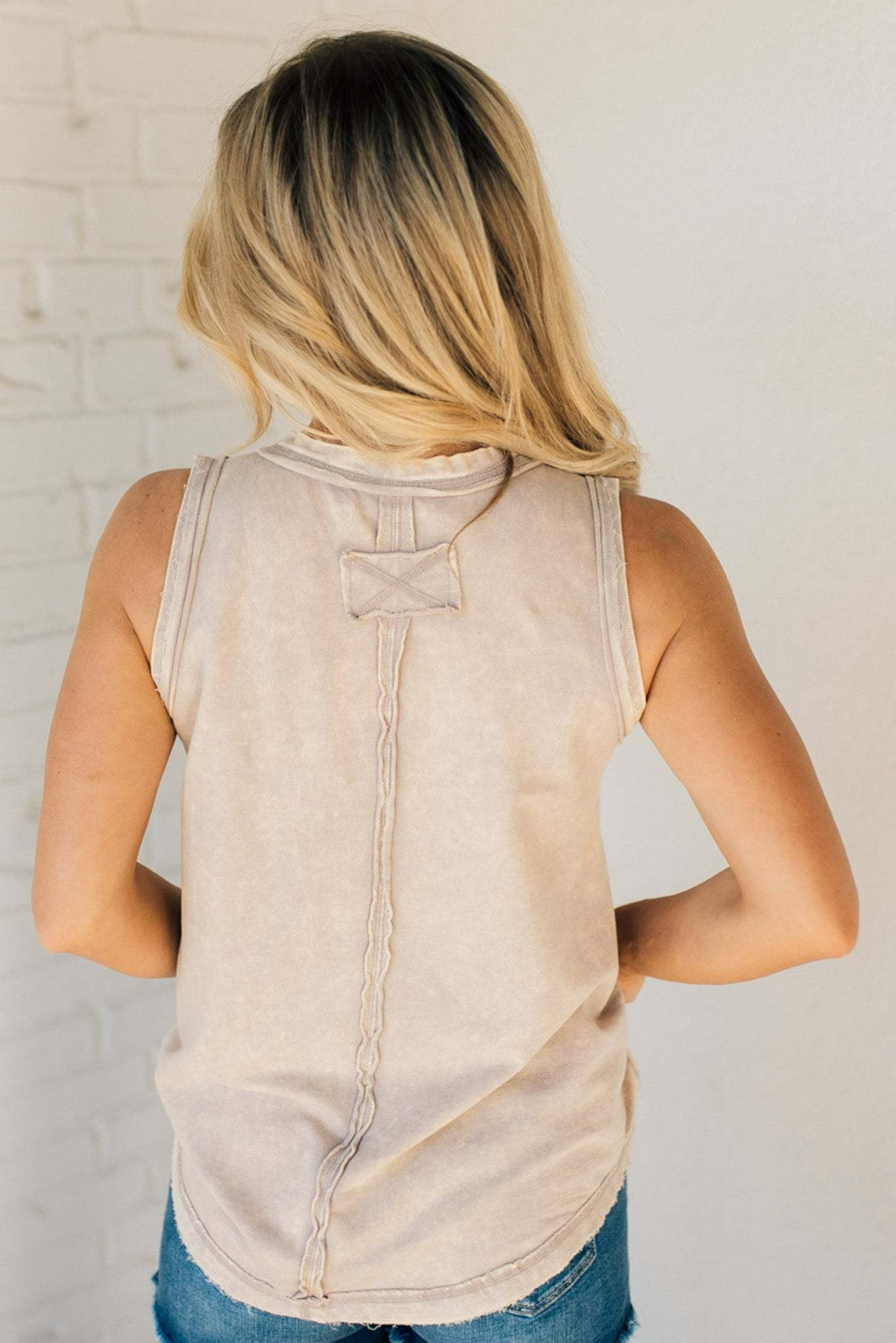 ?2024 SUMMER HOT?BUTTON MIX WASHED HENLEY TANK