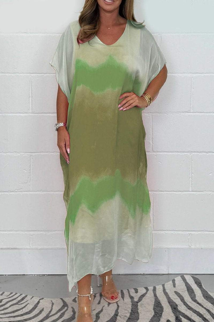 Women's Long Chiffon Maxi Dip Dye Dress (Buy 2 Free Shipping)