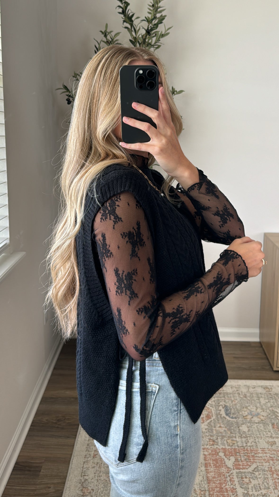 🔥HOT SALE🔥Argyle Side Tie Sweater