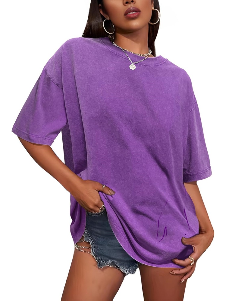 Women's Vintage Baggy Grunge Wash Cotton Tees (BUY 3 FREE SHIPPING )