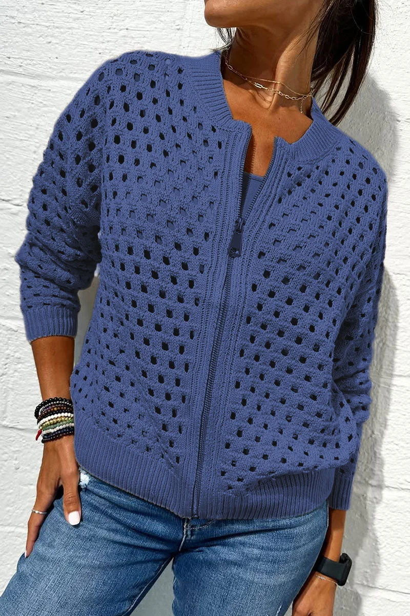 Hollow knitwear zipper jacket(BUY 2 FREE SHIPPING)