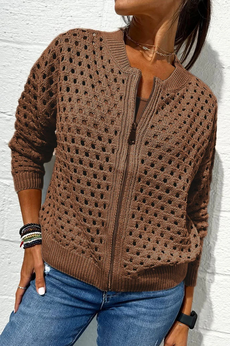 Hollow knitwear zipper jacket(BUY 2 FREE SHIPPING)
