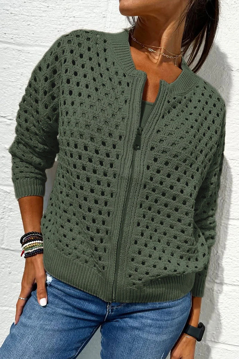 Hollow knitwear zipper jacket(BUY 2 FREE SHIPPING)