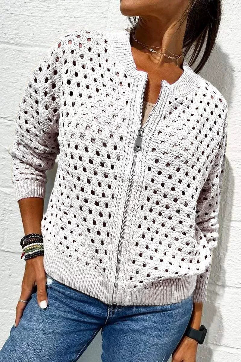 Hollow knitwear zipper jacket(BUY 2 FREE SHIPPING)