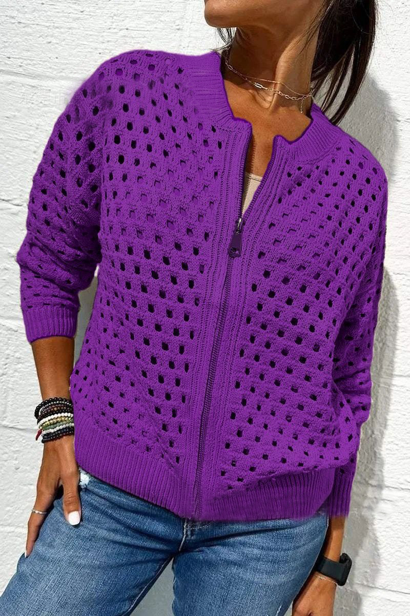 Hollow knitwear zipper jacket(BUY 2 FREE SHIPPING)