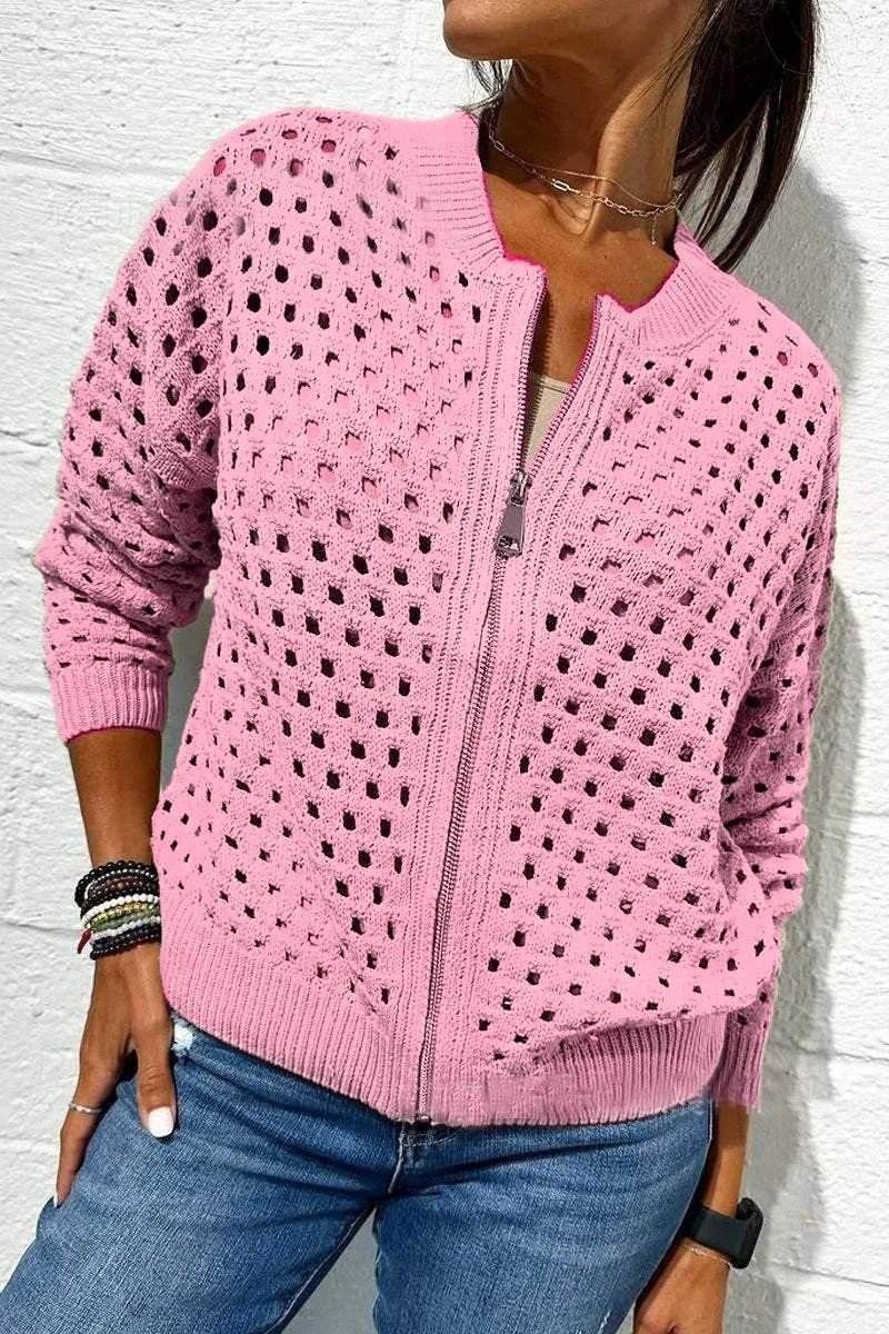 Hollow knitwear zipper jacket(BUY 2 FREE SHIPPING)