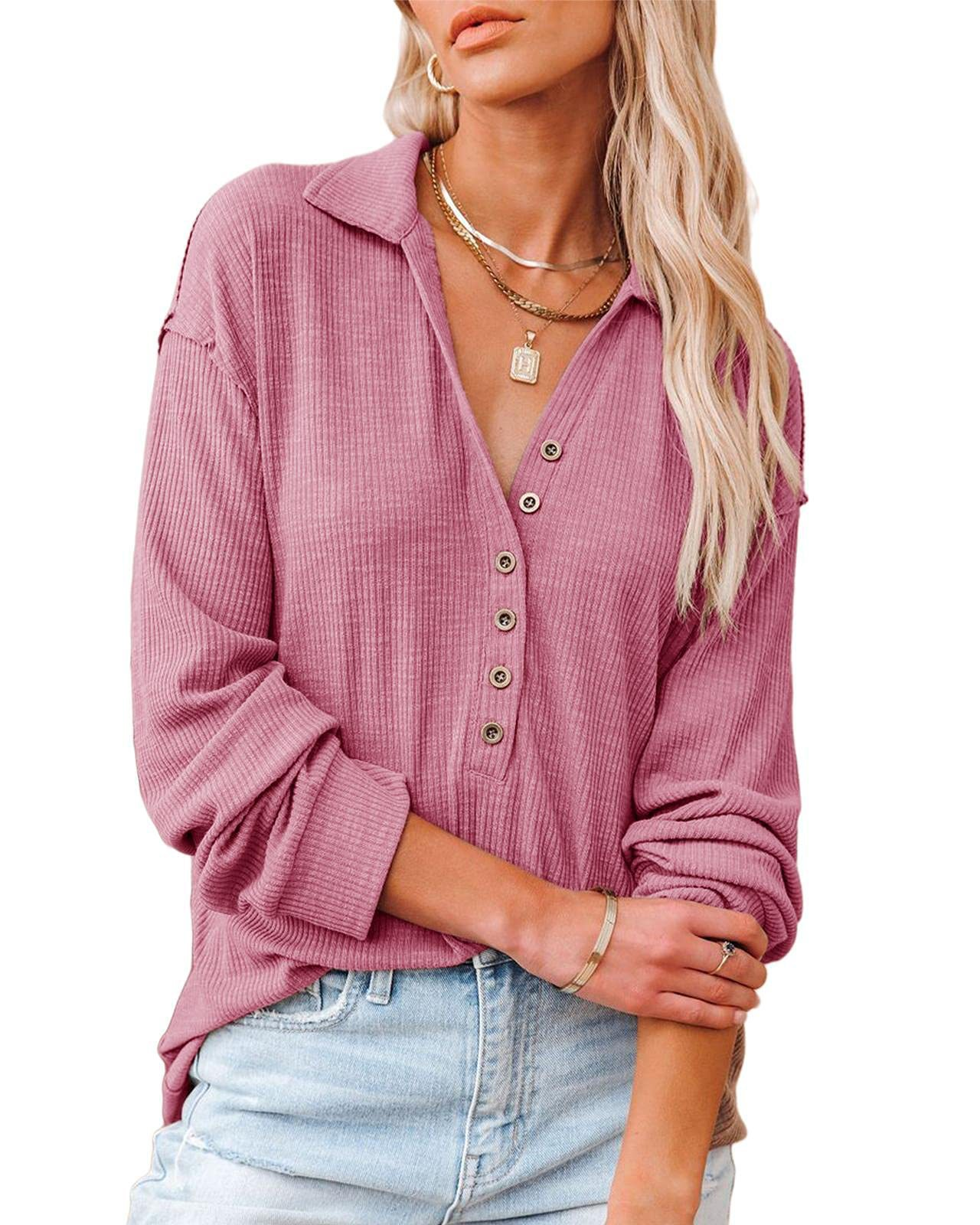 Women's Casual Button Down Relaxed Fit Shirts (Buy 2 Free Shipping)