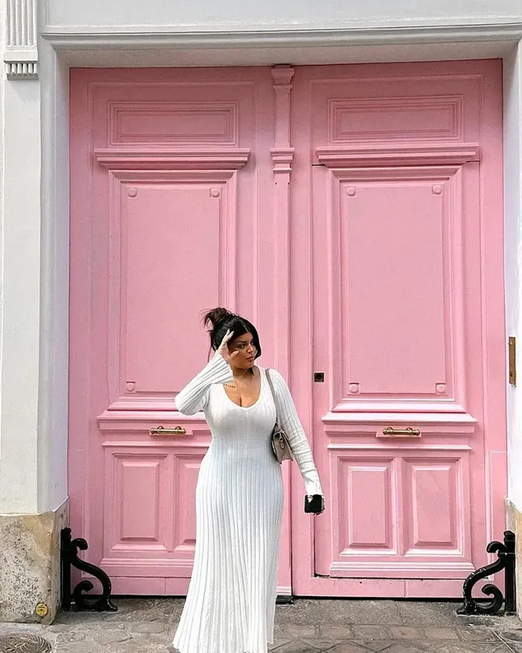 V-Neck Sleeved Knit Midi Dress(Buy 2 Free Shipping)