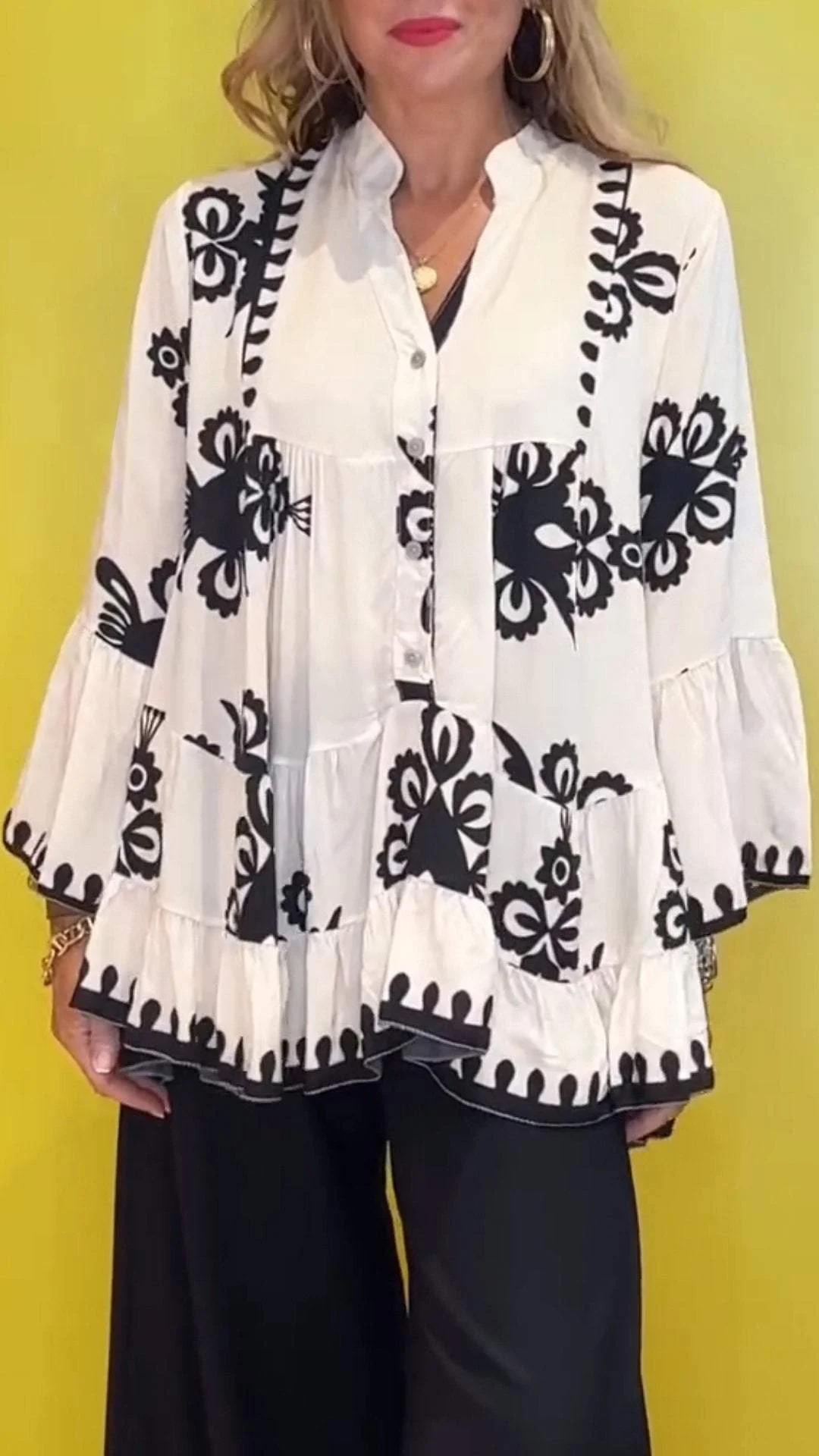 V-neck bohemian print loose shirt(BUY 2 FREE SHIPPING)