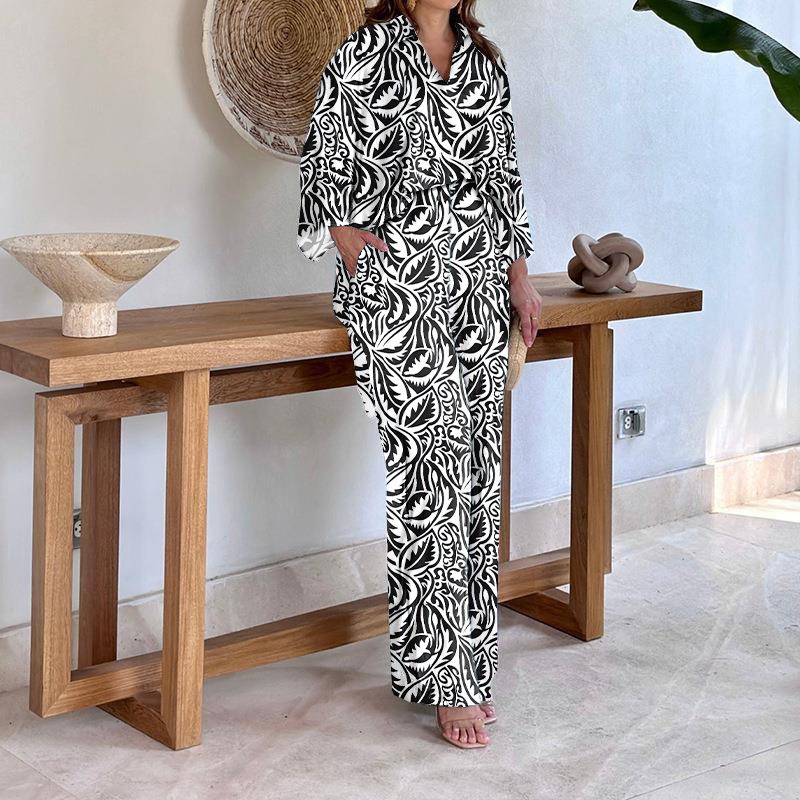 Printed zebra striped top and trousers set（Buy 2 free shipping)