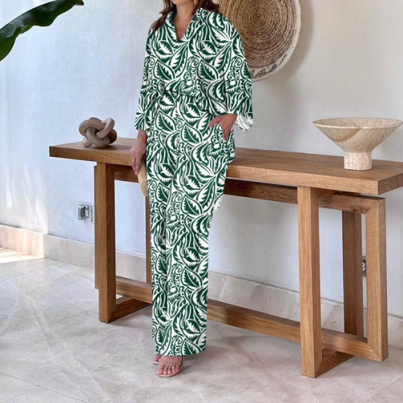Printed zebra striped top and trousers set（Buy 2 free shipping)
