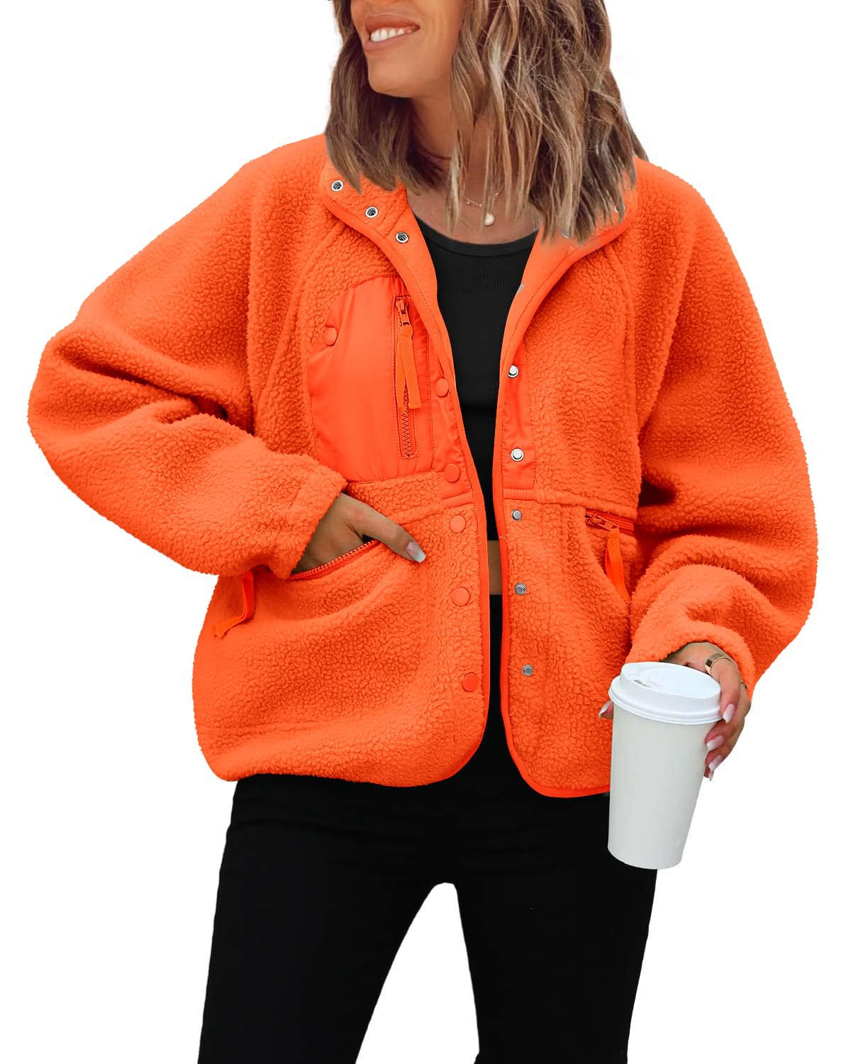 Women's Button Down Fuzzy Fleece Jacket (Buy 2 Free Shipping)
