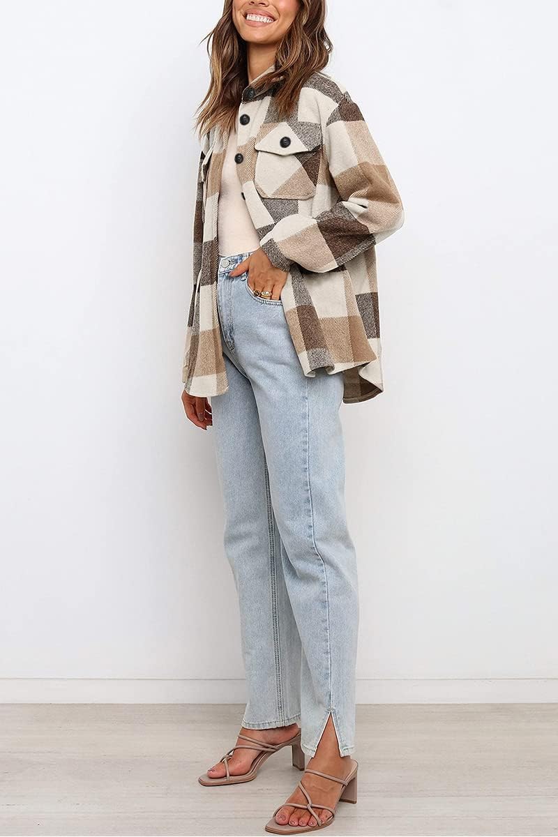 Hot Sale Women's Fall Flannel Plaid Button Down Shirts Jackets (BUY 2 FREE SHIPPING)