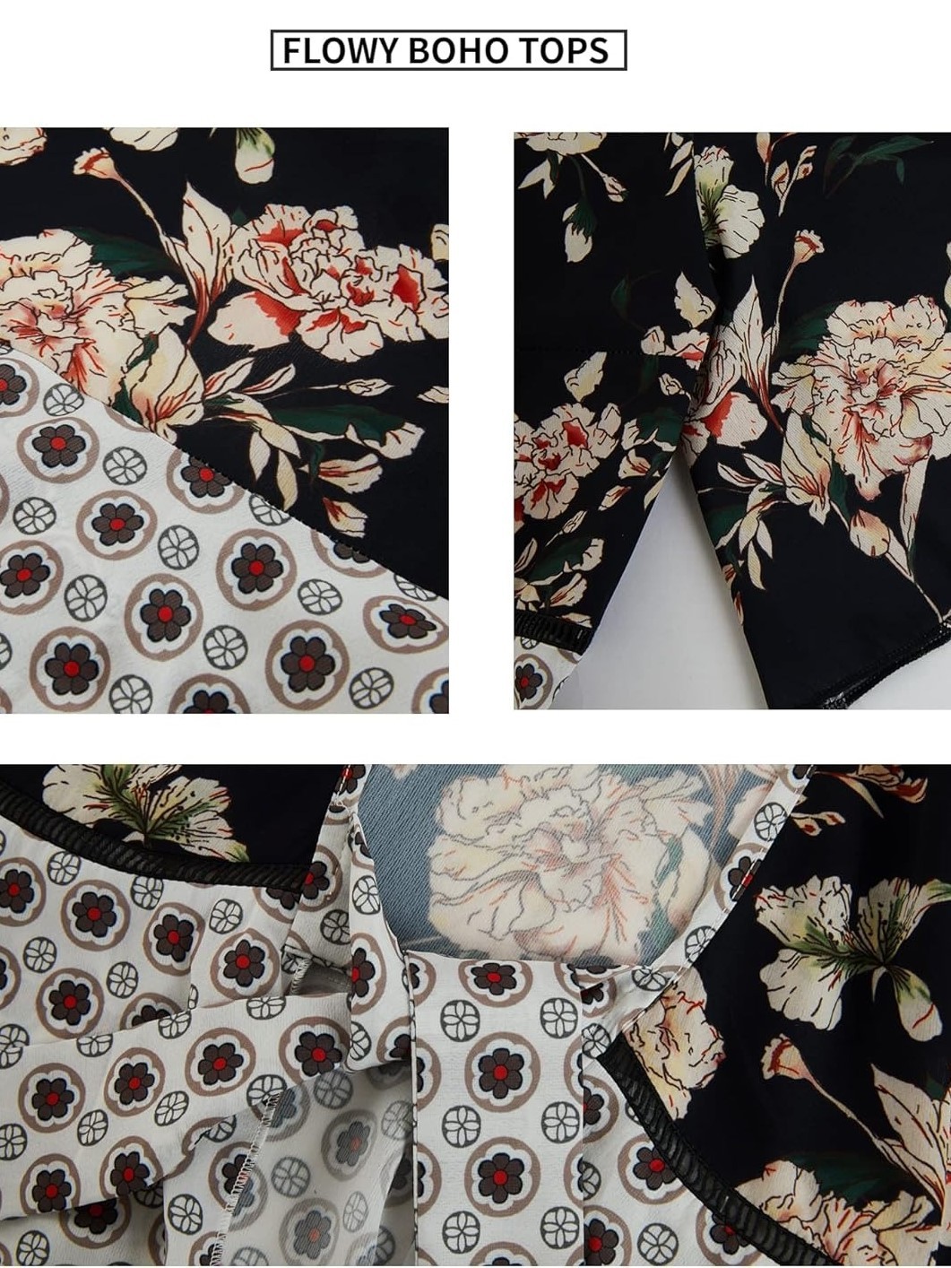 Women's Floral Kimono Ruffle Sleeve Tie Cardigans Flowy Boho Loose Cover Ups(BUY 2 FREE SHIPPING)