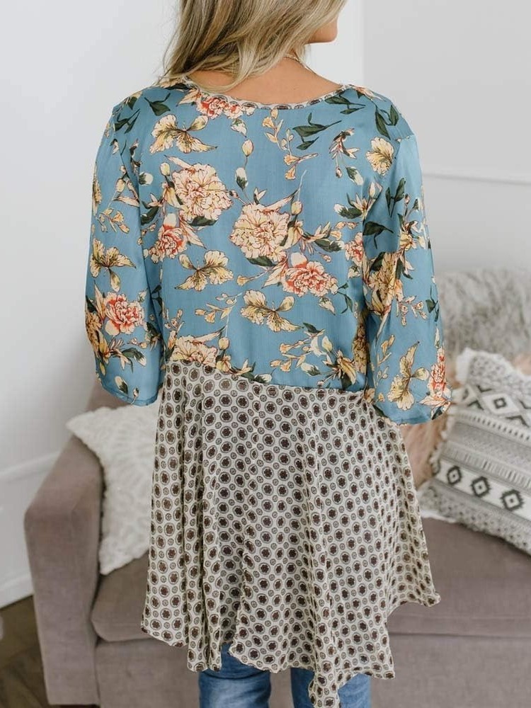 Women's Floral Kimono Ruffle Sleeve Tie Cardigans Flowy Boho Loose Cover Ups(BUY 2 FREE SHIPPING)