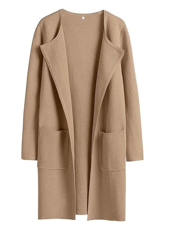 Women's Solid Color Coat Lapel Top Coat with Pockets(BUY 2 FREE SHIPPING)