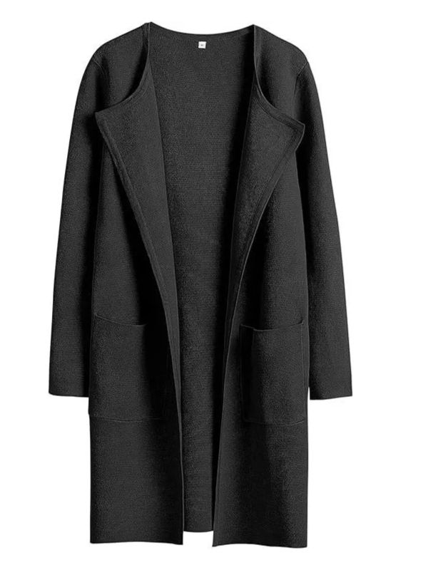 Women's Solid Color Coat Lapel Top Coat with Pockets(BUY 2 FREE SHIPPING)