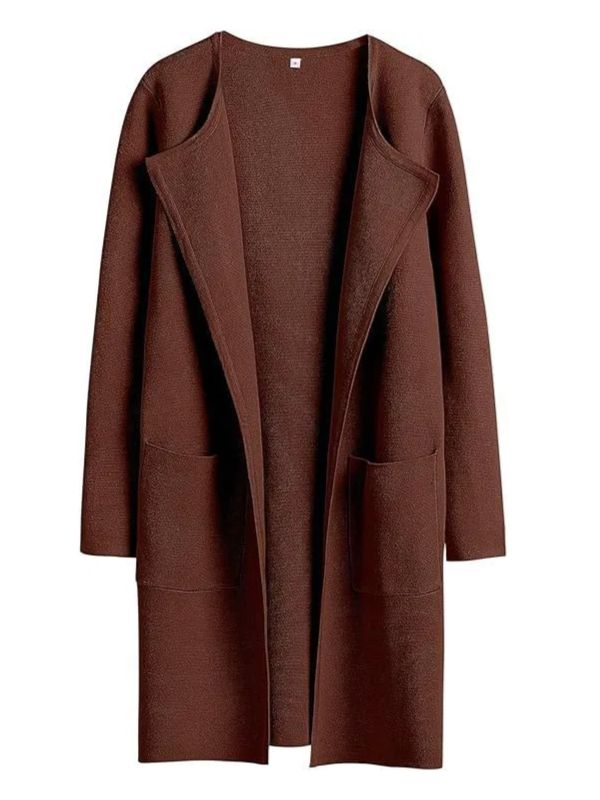 Women's Solid Color Coat Lapel Top Coat with Pockets(BUY 2 FREE SHIPPING)