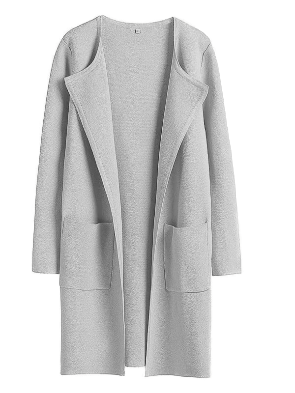 Women's Solid Color Coat Lapel Top Coat with Pockets(BUY 2 FREE SHIPPING)