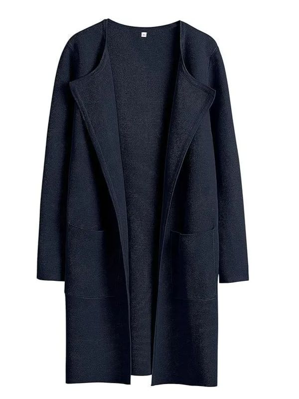 Women's Solid Color Coat Lapel Top Coat with Pockets(BUY 2 FREE SHIPPING)