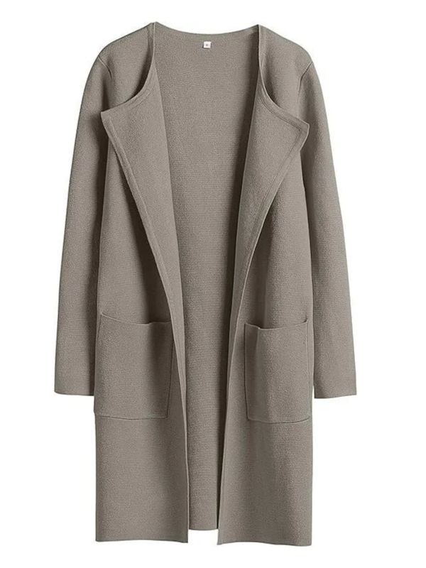 Women's Solid Color Coat Lapel Top Coat with Pockets(BUY 2 FREE SHIPPING)