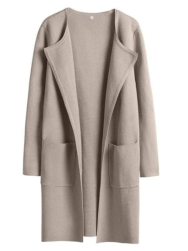 Women's Solid Color Coat Lapel Top Coat with Pockets(BUY 2 FREE SHIPPING)