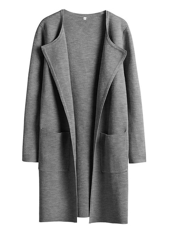 Women's Solid Color Coat Lapel Top Coat with Pockets(BUY 2 FREE SHIPPING)