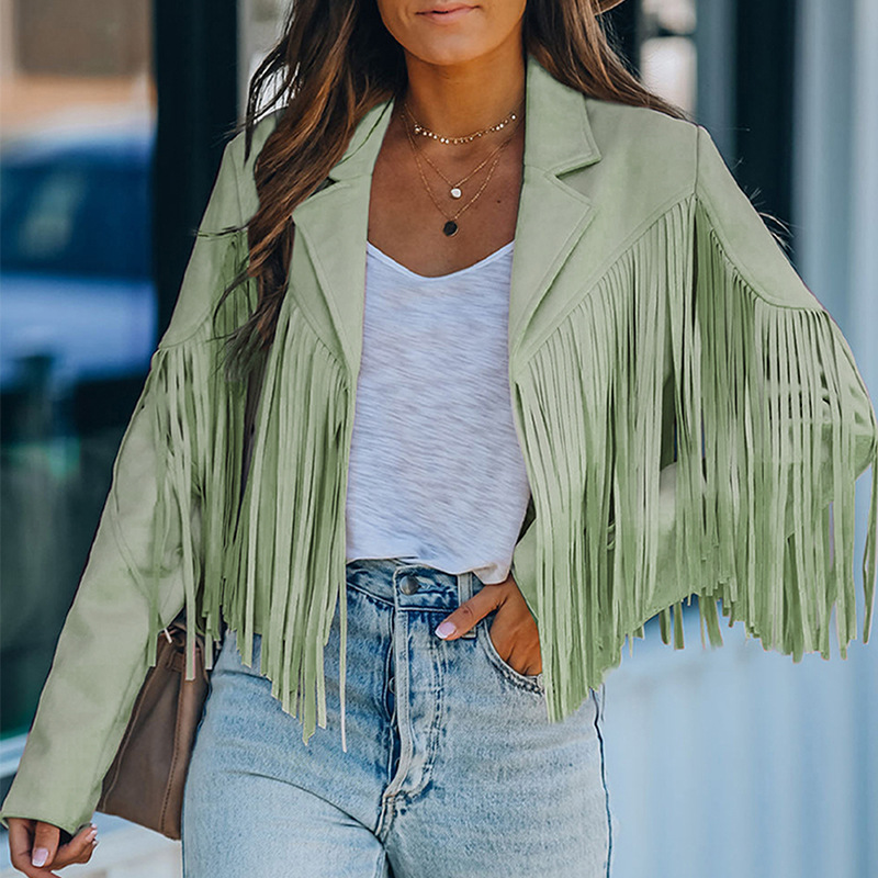 Women's Faux Suede Tassel Cowgirl Jackets
