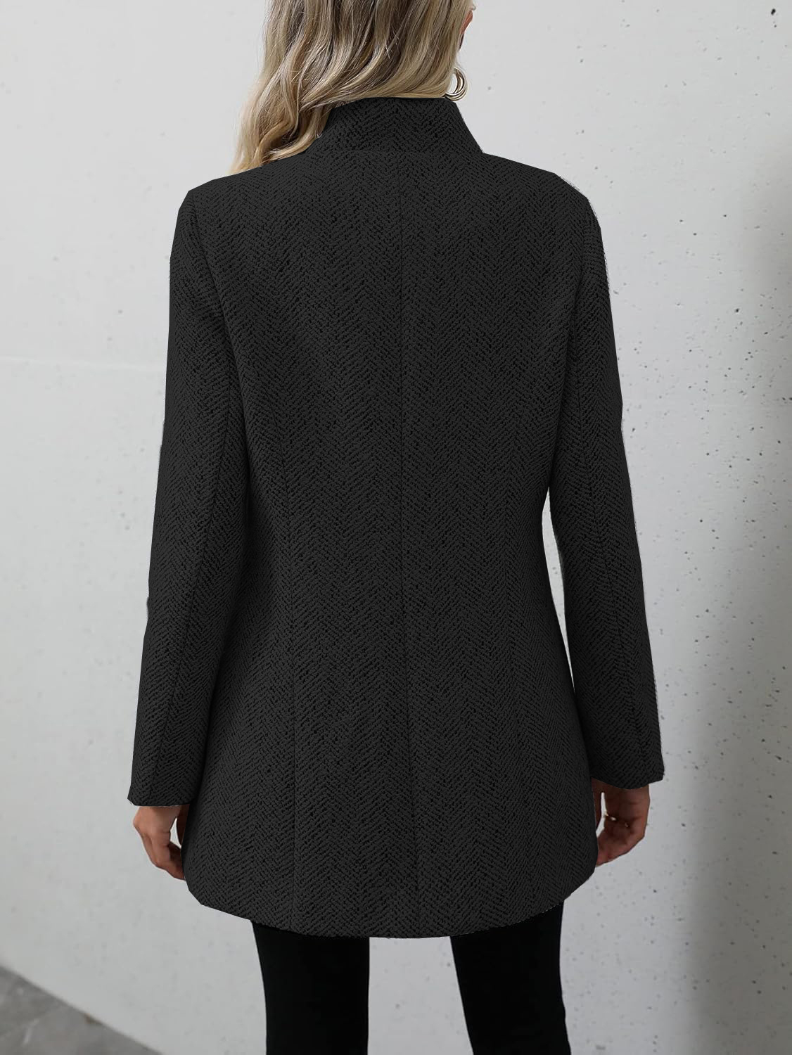 Women's Notch Lapel Slim Fit Overcoat Long Sleeve Blazer Jacket