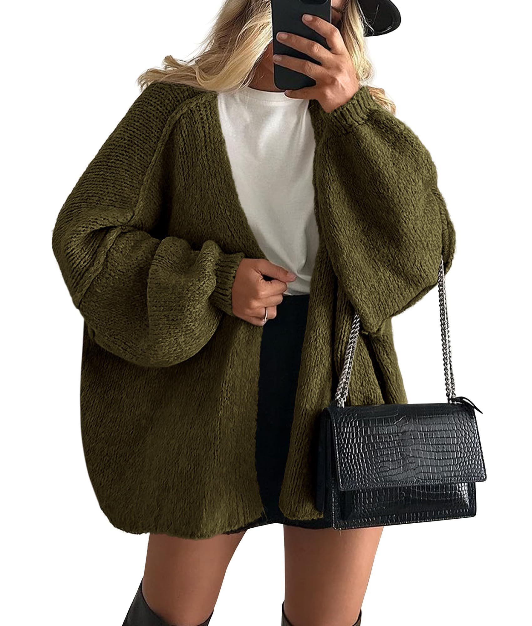 Women's Oversized Balloon Sleeve Knit Cardigan Sweater（BUY 2 FREE SHIPPING)