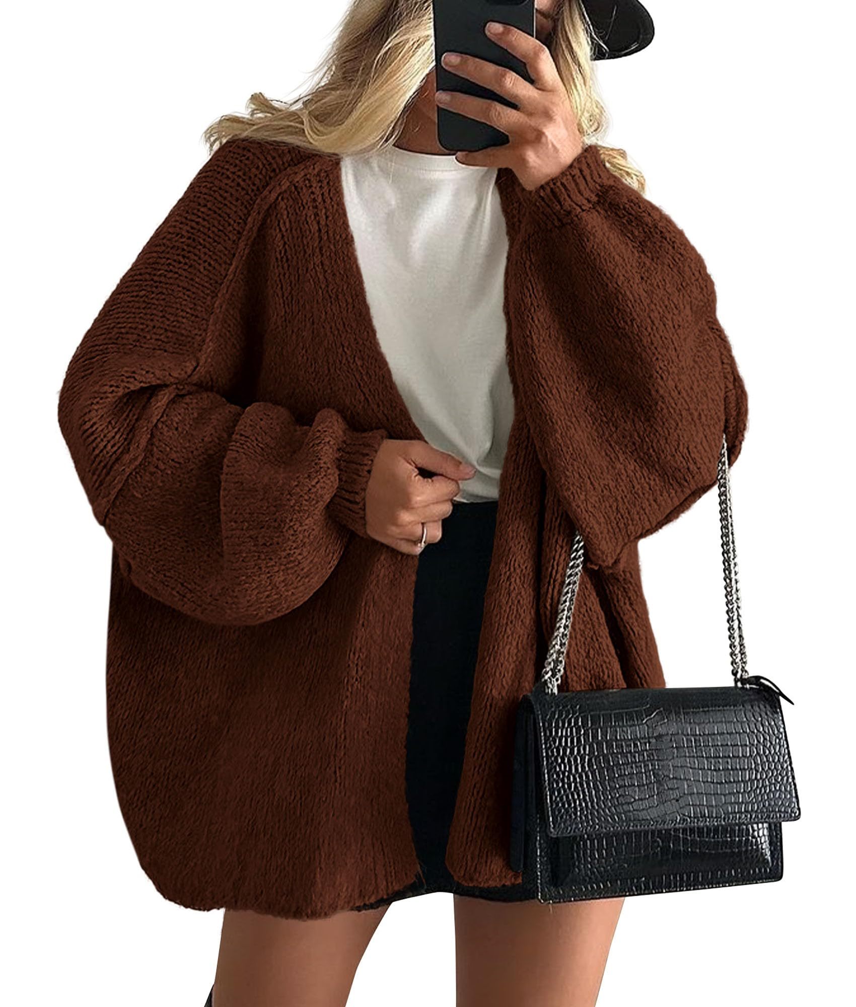 Women's Oversized Balloon Sleeve Knit Cardigan Sweater（BUY 2 FREE SHIPPING)