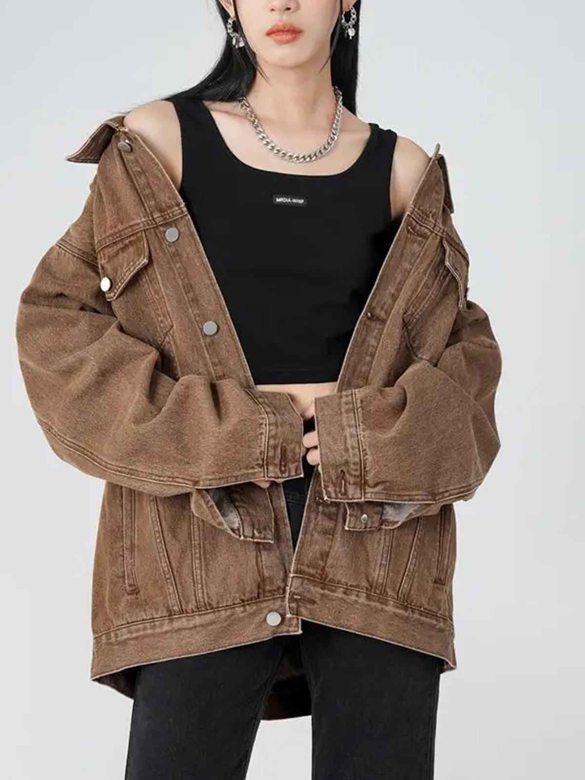 Women's Casual Trendy Button Denim Jacket with Pockets(BUY 2 FREE SHIPPING)