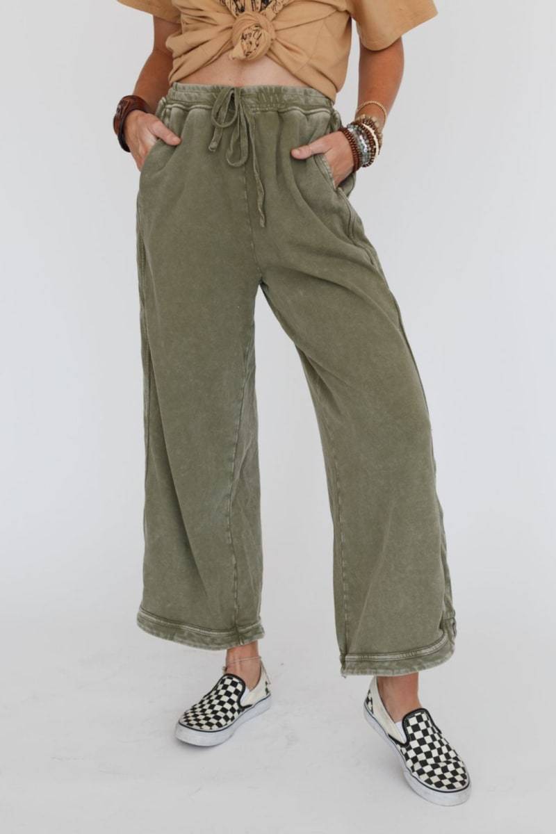 So Comfy Wide Leg Pant Cropped Length (Buy 2 Free Shipping)