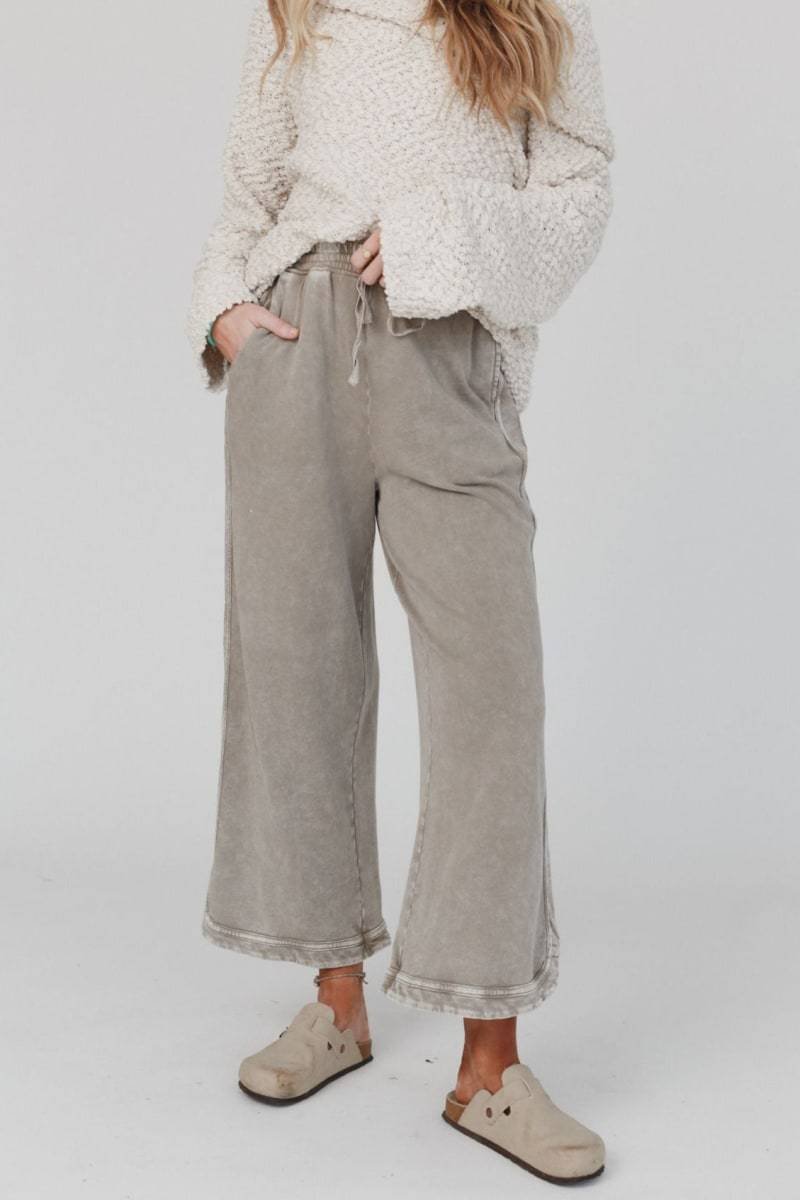 So Comfy Wide Leg Pant Cropped Length (Buy 2 Free Shipping)