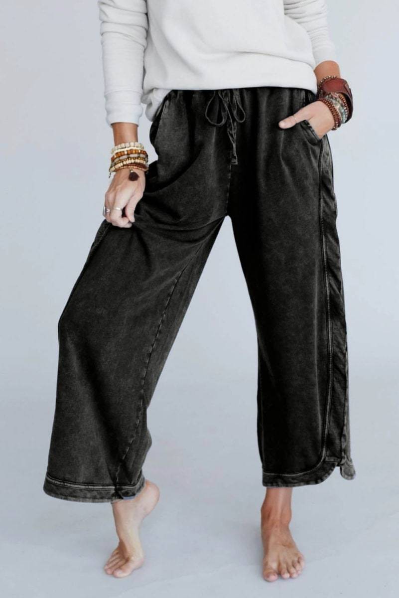 So Comfy Wide Leg Pant Cropped Length (Buy 2 Free Shipping)